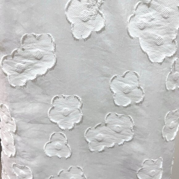 SONIA Rykiel Sheath White Dress US8 FR40 White 3-D Floral Applique Sleeveless - Picture 6 of 9